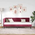 vidaXL Rohový rám postele Víno červené 80 cm x 200 cm Zamat