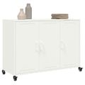 vidaXL Komoda biela 100,5x39x72 cm oceľ