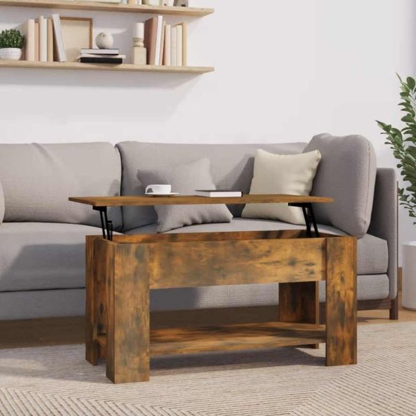 vidaXL Konferenčný stolík dymový dub 101x49x52 cm spracované drevo