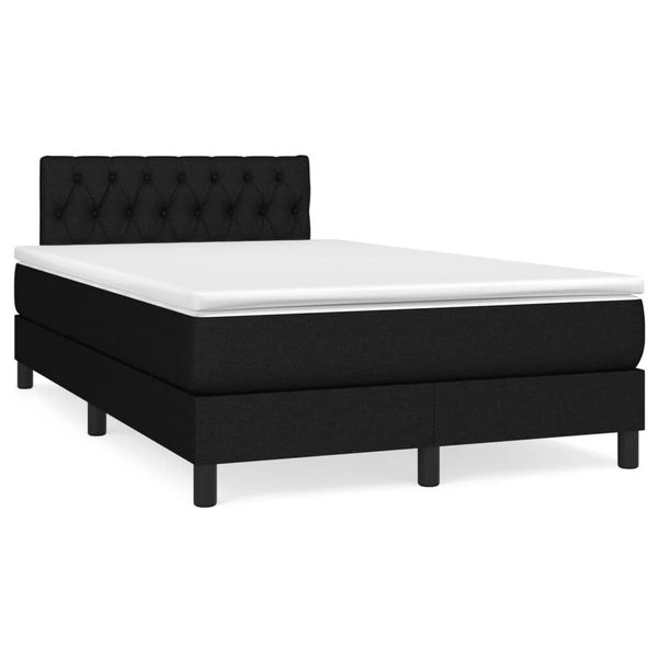 vidaXL Boxspring posteľ s matracom čierna 120x190 cm látka