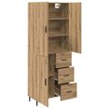 vidaXL Highboard 2 ks Remeselný dub 69,5 x 34 x 180 cm