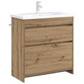 vidaXL Skriňa pod umývadlo do kúpeľne Dub artisan 78,5 x 37,5 x 81 cm