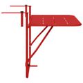 vidaXL Závesný balkónový stôl Červená 60 x 39 x 65 cm Oceľ