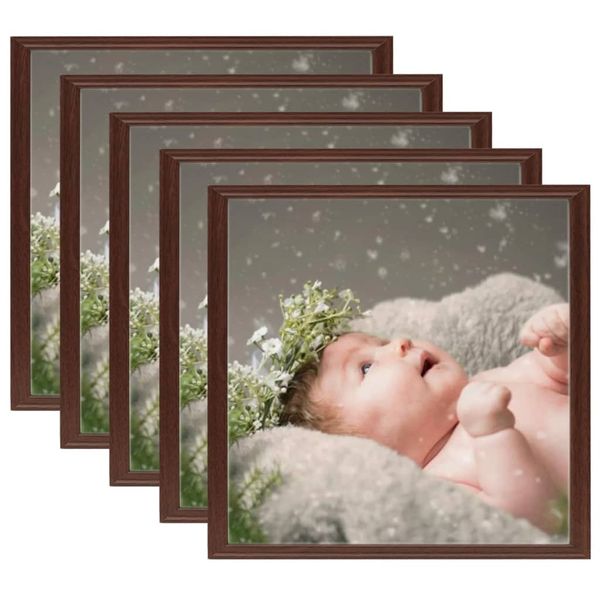 vidaXL Fotorámiky na stenu alebo stôl 5 ks tmavočervené 50x50 cm