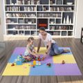 Ochranná puzzle podložka MP10 žltá-modrá-fialová