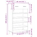 vidaXL Botník biely 60x35x105 cm kompozitné drevo
