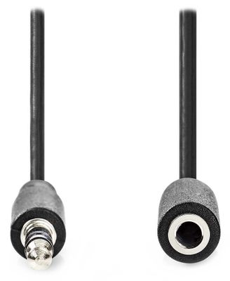 Nedis CAGL22050BK50- Stereo Audio Kabel | 3,5mm Zástrčka - 3,5mm Zásuvka | 5 m | Černá Kabel, stereo audio, zástrcka 3,5mm - zásuvka 3,5mm, cerný, 5m