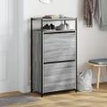 vidaXL Botník sivý dub sonoma 60x34x112 cm kompozitné drevo