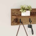 vidaXL Vešiak na stenu Nástenná montáž Staré drevo 60 x 10,5 x 18 cm