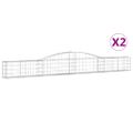 vidaXL Oblúkový gabionový kôš 2 ks 400x30x40/60 cm pozinkované železo