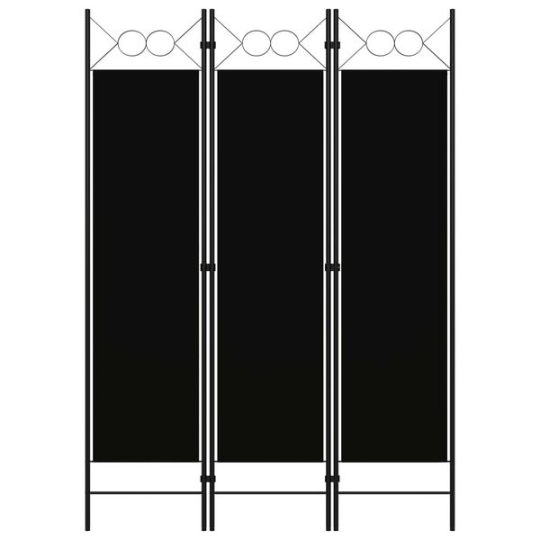 vidaXL Paraván s 3 panelmi, čierny 120x180 cm