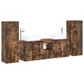 vidaXL Sada kúpeľňového nábytku 5 ks Dymový dub 33 x 34,5 x 100 cm