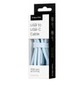Kábel USB silikónový Kruger&amp;Matz KM1268-1BL USB-USB-C, 1m, sv. modrá