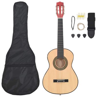 vidaXL 8-dielna klasická gitarová sada pre deti, začiatočníkov 1/2 34"