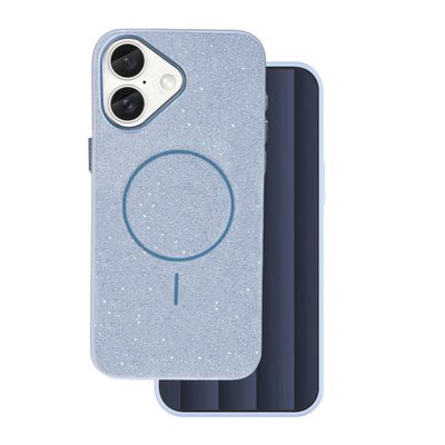 Trblietavé tenké Mag puzdro pre iPhone 16 6,1" modrá