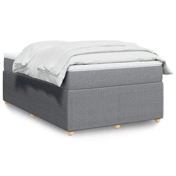 vidaXL Boxspring posteľ s matracom bledosivá 120x200 cm látka