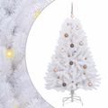 vidaXL Umelý Sklápací Vianočný Stromček LED Biela 80 x 80 x 150 cm