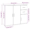 vidaXL Komoda betónovo sivá 91x29,5x75 cm spracované drevo
