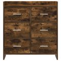 vidaXL Servírovacia skriňa Dymový dub 75 x 33 x 80 cm Kompozitné drevo
