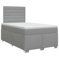 vidaXL Posteľ boxspring s matracom Svetlosivá 120 x 190 cm Látka