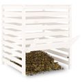 vidaXL Kompostér biely 82,5x82,5x99,5 cm masívne borovicové drevo