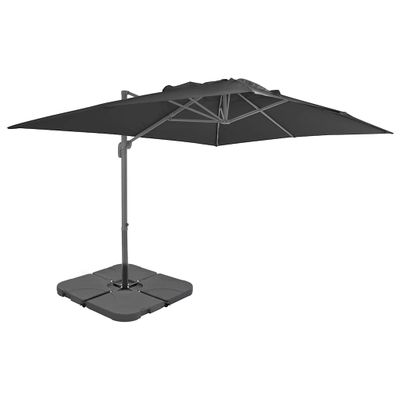 vidaXL Záhradný slnečník, prenosný podstavec, antracitový