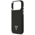 Guess Grained Triangle Logo MagSafe puzdro pre iPhone 17 Pro čierna