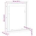 vidaXL Kúpeľňové zrkadlo s poličkou Nástenný Čierna 50 x 12 x 60 cm