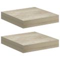 vidaXL Plávajúce nástenné police 2 ks, dubové 23x23,5x3,8 cm, MDF