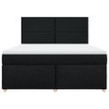vidaXL Posteľný rám boxspring s matracom čierny 180x200 cm látka