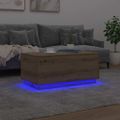 vidaXL Konferenčný stolík s LED svetlami dub artisan 90x50x40 cm
