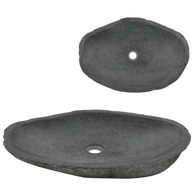 vidaXL Umývadlo, riečny kameň, oválne 60-70 cm