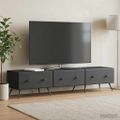 vidaXL TV skrinka Čierna 147 x 34,5 x 30 cm Kompozitné drevo