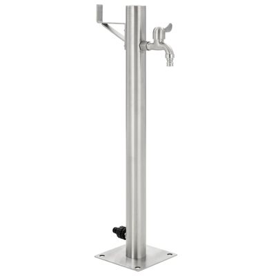 vidaXL Záhradný stĺpik na vodu, nehrdzavejúca oceľ, okrúhly 65 cm