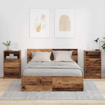 vidaXL Nočné stolíky so zásuvkou 2 pcs Staré drevo 40 x 30 x 467 cm