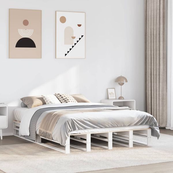 vidaXL Posteľ bez matraca biela 140x190 cm masívna borovica