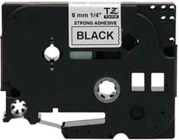 Brother - kompatibilný TZe-S211 6 mm x 8 m silne lepivý, čierny tlač / biely podklad