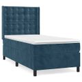 vidaXL Posteľný rám boxsping s matracom tmavomodrý 80x200 cm zamat