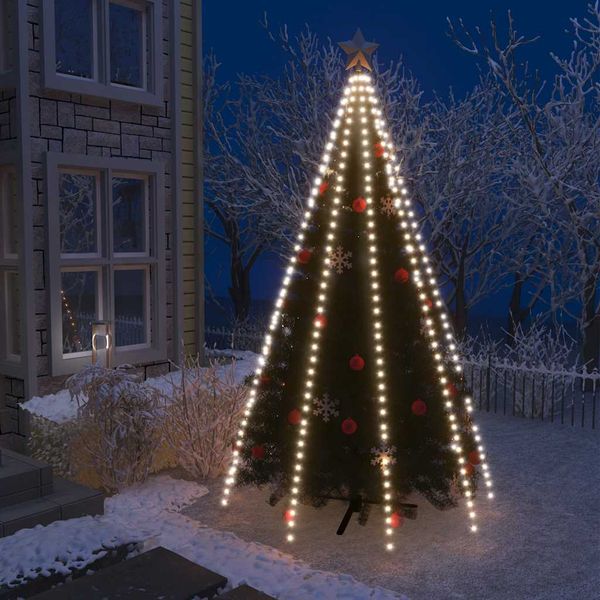 vidaXL Svetelná sieť na vianočný stromček 400 LED, studená biela 400cm