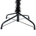 vidaXL Osvetlený umelý vianočný stromček s guľami, čierny 150 cm, PVC