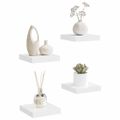vidaXL Plávajúce nástenné police 4 ks, biele 23x23,5x3,8 cm, MDF