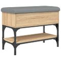 vidaXL Lavička na topánky dub sonoma 62x32x45 cm kompozitné drevo