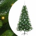 vidaXL Vianočný stromček s 150 LED-i so stojanom Zelená 150 cm PE