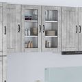vidaXL Nástenný sklenený kabinet LUCCA Betónovo sivá 80 x 31 x 80 cm