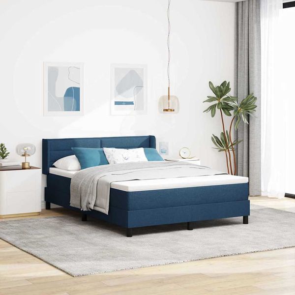 vidaXL Posteľ s pružinovým rámom Tmavomodrá 200 x 160 cm látka