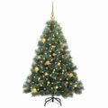 vidaXL Umelý vianočný stromček s 150 LED-i Zelená 150 cm PE a PVC