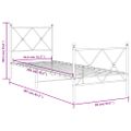 vidaXL Kovový rám postele s čelom a podnožkou čierny 80x200 cm