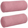 vidaXL Podložkové vankúše 2 pcs Ružová Ø 15 x 40 cm Kordúrová tkanina