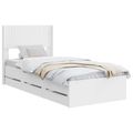 vidaXL Posteľový rám s úložným priestorom a čelom Biela 75 x 190 cm