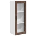 vidaXL Nástenný sklenený kabinet PORTO Hnedý dub 40 x 31 x 100 cm